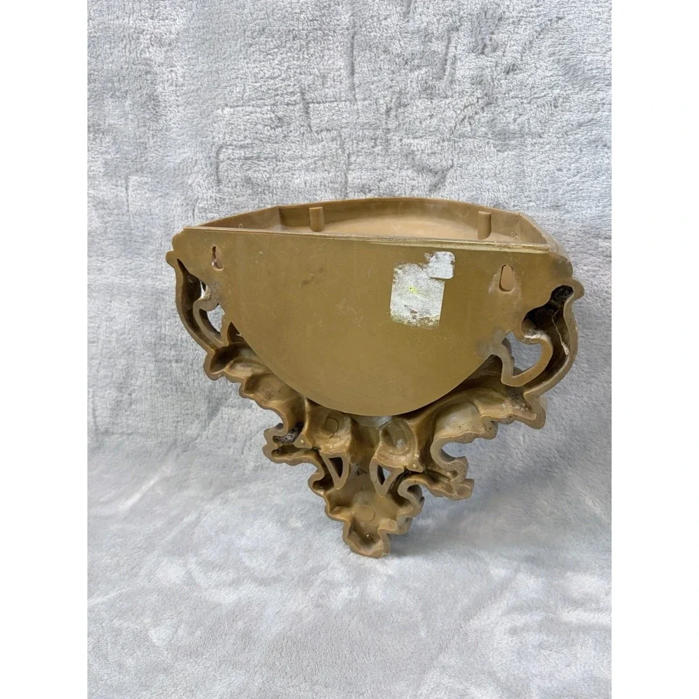 Vintage Homco Wall Pocket Planter Gold Ornate Hollywood Regency‎ USA